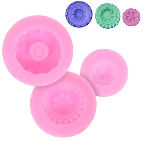 Moule de Pneu en Silicone pour Desserts Chocolat 3 Pièces | Souple, Facile à Nettoyer, Usage Maison ou Boulangerie, pour Fondants et Glaçages