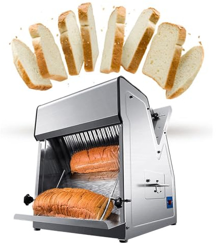 Electric Bread Slicer with Adjustable Thickness for Commercial and Home Use