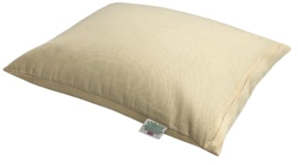 Brow Farm Buckwheat Hull Pillow – Small Size (51×46×12 cm) | Adjustable Loft | 100% Cotton Zip Cover | Natural, Breathable Support