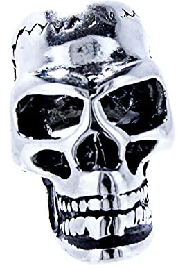Kiss of Leather Totenkopf Bartperle Haarperle aus Edelstahl 1007