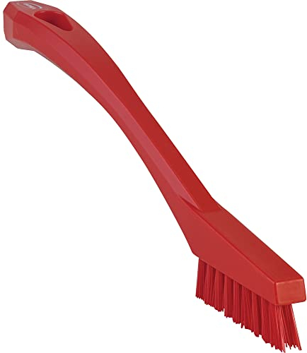 Vikan 44014 Very Hard Detail Brush, Red, 205mm Length, 20mm Width, 40mm Height