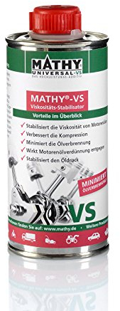 MATHY-VS Viskositäts-Stabilisator für Motoröle (250 ml) - Motoröl-Additiv - Minimiert Ölverbrennung - Stabilisiert Öldruck - Öl-Zusatz