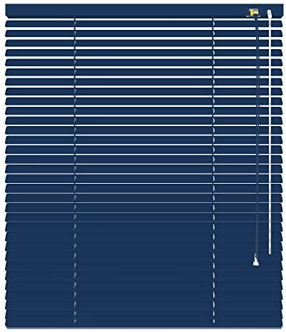 deko-raumshop Aluminium Jalousie Jalousette Faltrollo viele Größen Lamellenbreite 25 mm Wandmontage Deckenmontage Alu Lamellen Fenster Sonnenschutz Sichtschutz (Größe 100 x 160 cm, Farbe Orientblau)