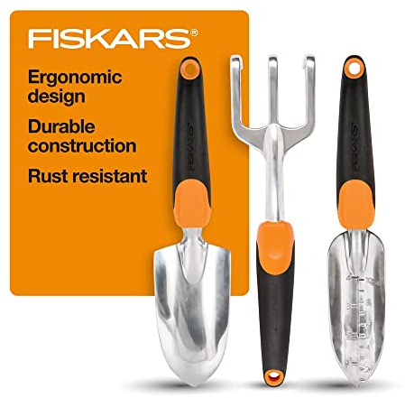 Fiskars 384490-1002 Garden Scratch Tool Set, Recyclable Package, Black/Orange