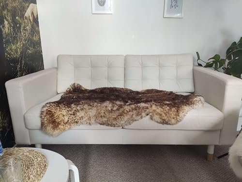 Hollert German Leather Fashion Piel de Cordero rapado - Flameado Merino Piel Oveja Alfombra Decoración - Stracciatella, 120-130