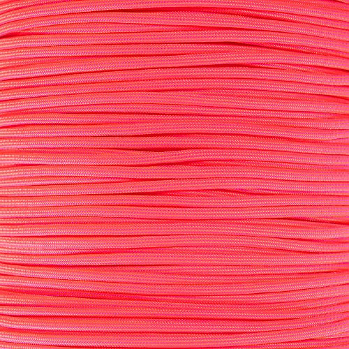 Paracord Planet Streifen Muster Typ III 550 Paracord – Helle Farbe Auswahl – erhältlich in 10, 25, 50, 100, 250, und 1000 Füße, Neon Pink and Orange Stripes, 1000 Feet