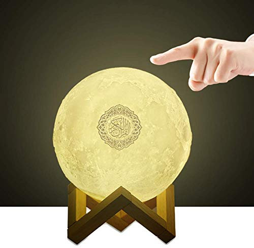 3D Moon Quran Speaker Light, Portable Quran Speaker APP Control Remote Small Moon Light Night Light with Bluetooth Eid Mubarak hajj Gifts