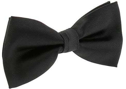 SHIPITNOW Fliege Schwarz - 30 Farben - Männer fliege Hochzeit, Party - Satin stoff, Einfarbig - Vorgebunden, Herren