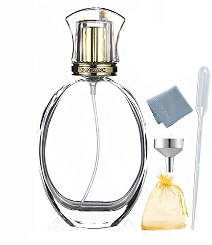 Elfenstall- Classic 50ml 1.7oz Thick Empty Refillable Glass Perfume Bottles Fine Mist Spray Bottle Sprayer Refillable Container Gift Bag