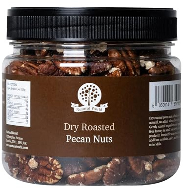 Nutural World - Noci pecan tostate a secco - Non salate (500g) - Vincitore del Great Taste Awards