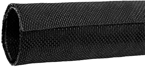 Black Braided Cable Management Sleeves Wire Loom Tubing Cord Protector Self-Wrapping (3/4-20feet)