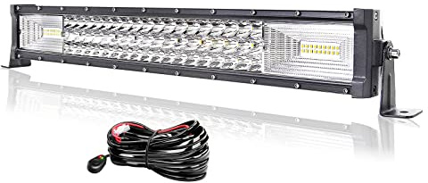 Willpower Led Lichtleiste Balken 12V 24V 22 270W für Auto Offroad KFZ | Lightbar Arbeitsscheinwerfer, mit 12V Kabelbaum, 6000K Weiß, IP67 Wasserdicht, Beleuchtung für Traktor ATV Boot Quad