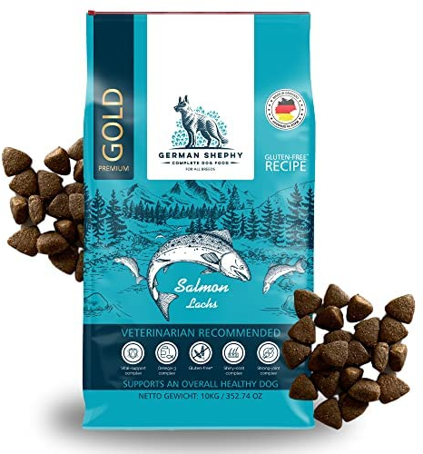 German Shephy Dog Food | Hypoallergen (500g) | Getreidefreies Hundefutter trocken | Mit Lachs & Kartoffel | Für gesunde Haut & glänzendes Fell | Mit hohem Fleischanteil | Leicht verdaulich