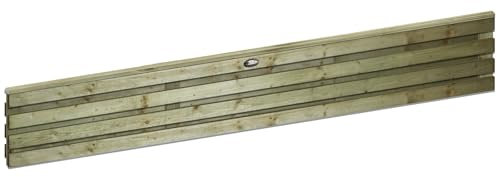 Roma Double 6x1ft (W: 6ft x H: 1ft) Modern Thick Horizontal Double Slatted Treated 2-Sided Fence Panel Full Privacy Venetian Style Garden Dividing Wall Width 1828mm x Height: 316mm