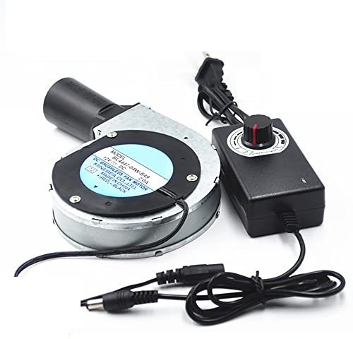 Jieotwice Soplador de CC Sin Escobillas, Motor de Turbina, con Regulador de Velocidad, Adecuado para Parrillas de Barbacoa/estufas de Leña 12V 2A 65dB 5500RPM±250RPM