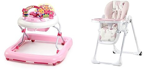 Bright Starts, June Berry Lauflernhilfe mit Spielstation & Spielzeug & Kinderkraft Hochstuhl YUMMY, Kinderhochstuhl