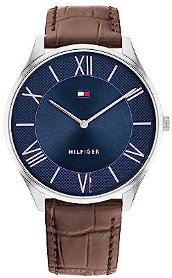 Tommy Hilfiger Analog Quarzuhr für Herren mit Edelstahl- oder Lederarmband