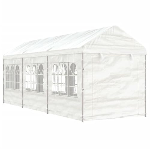 vidaXL Belvédère avec Toit Blanc 6,69x2,28x2,69 m polyéthylène, Tente de fête, chapiteau, abri à auvent, pavillon, Tente d'événement, Gazebo à auvent