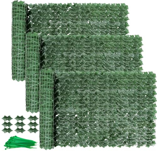 Balkon Sichtschutz,300x100cm Sichtschutz Zaun,Sichtschutz Balkon Mit Kabelbindern, Sichtschutz Efeu, Zaun Sichtschutz, Sichtschutz Garten,Efeu Sichtschutz,Garten Sichtschutz Uv-Beständig(3 Stück)