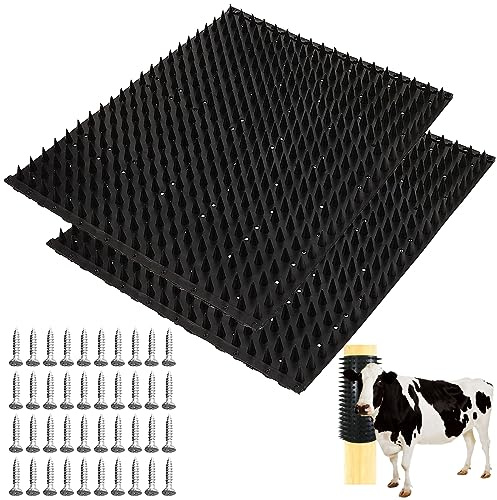 IGTOPS Kratzbaum Für Pferde Und Rinder, 42x33,8cm Kratzbaum für Tiere Juckreiz Pfosten-Pad Für Kuh, Pferd, Ziege, Kratzbrett, Das Perfekte Kratzen (2PCS- 42x33,8cm)