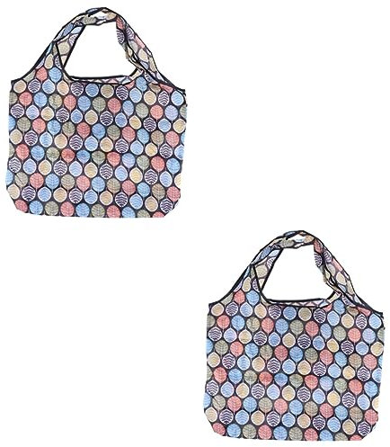 LIFKOME Lot De 2 De Courses Pliables Et Réutilisables Fourre-tout De Rangement Pratique Et Léger Pour Les Voyages Les Courses Et Les Fournitures Scolaires