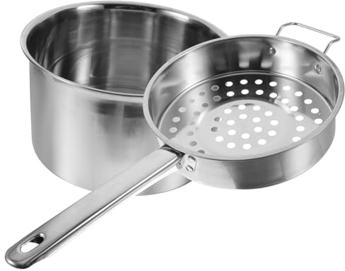 Garneck Passoire à Nouilles Professionnelle En Acier Inoxydable 22 Cm Cuillère Passoire Ménagère Trous De 0,8 Cm Cuisine Maison Usage Polyvalent