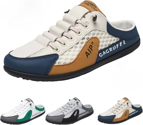 WINDEHAO Zapatillas sin espalda para hombre, mocasines casuales y transpirables, suaves, para el verano, para el jardín