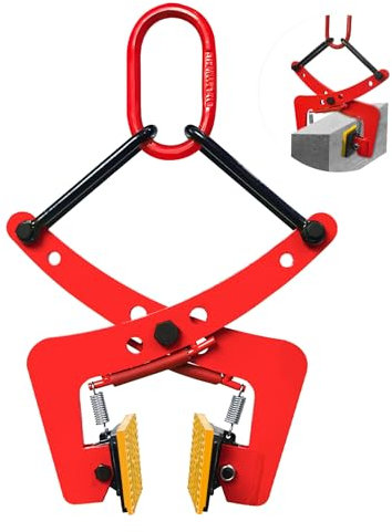 SENKEYFE Granite Lifting Clamp 6, 350kg Stone Lifting Clamps 40mm-180mm, Vertical Stone Clamps, Heavy Duty Stone Carrying Clamps for Lifting Transporting Concrete Block Granite Slab Stone Slab (Red)