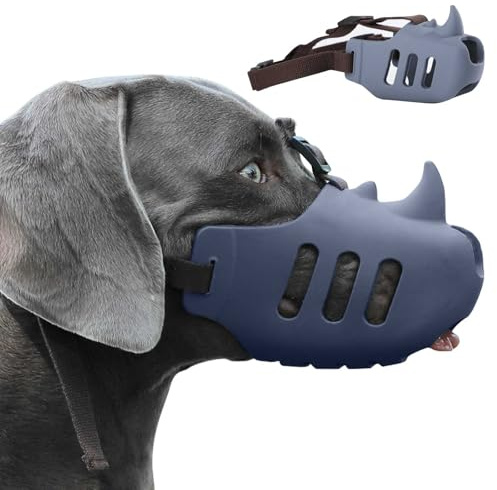 PETCUTE Munkorg för små medelstora hundar, mjuk silikon munkorg för små, medelstora och stora hundar, andas, justerbar, munkorgar för valp, rengöring av toalett och bita, tillåter