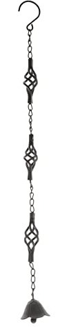 Windspiel aus Metall und Eisen für Garten | Hängende Gartendekoration in Schwarz, Rustikales Glockenspiel Ornament mit Angenehmem Klang, für Außenbereich und Veranda