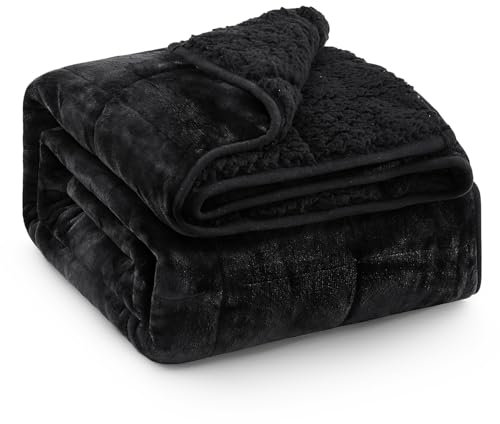 Super Fuzzy Soft Sherpa Fleece Weighted Blanket, 15 lbs Dual Sided Fluffy Heavy Weighted Blankets for Adults - No Bunching with Double Layers of Soft Inner Lining (60x 80, 15 Pounds)