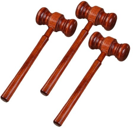 STOBOK 3stücke Holzrichterhammer Leichter Auktionshammer Aus Sicherem Holz Langlebig Und Kompakt Als Multifunktionale Requisite Für Auktionen Gericht Und Cosplay