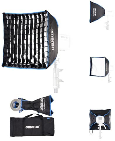 Amaran Light Box 45x45, 1.5ft(45cm) Foldable Square Bowens Mount Softbox w/Quick-Setup Design, Portable Flat-Pack Speed Ring, Ideal for Product Photography & Close-Up Video Creation