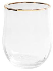 KWMAEEUID Glass Wine Glass Tulip Gift Crystal Glass Vertical Rib Pattern Cocktail Glass Juice Cup Wine Set Creative Gold Rim Wine Glasses Drinking Whiskey (Gold Water Glass)