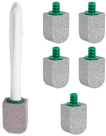 Brosse à récurer pour cuvette de toilette, nettoyeur de toilettes avec long manche, outil de nettoyage de toilettes sans rayures, outil de nettoyage avec têtes de recharge, détachant pour salle de