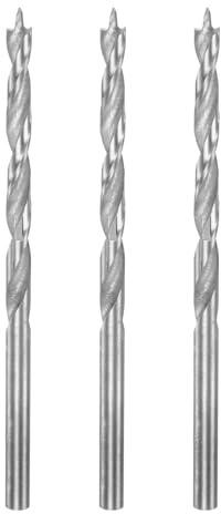 QUARKZMAN 3 Stück Brad Point Bohrer Set 3 mm Durchmesser Gerader Rund-Schaft Metrische Spiral Twist Metall Holzbohrer für Schreiner Holzbearbeitung Kunststoff Gummi