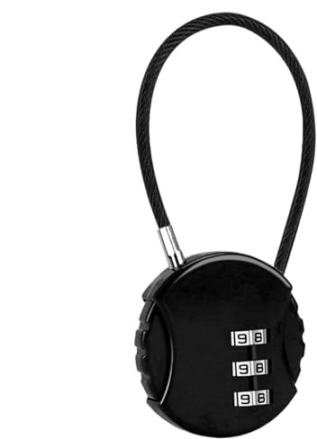 Pad Locks with Code - Gym Locker Lock, Combination Padlock Code Lock, Small Round Shape Lock | Small Combination Padlock, 3 Digit Metal Backpack Lock, Travel Luggage Accessories for Kids Adults