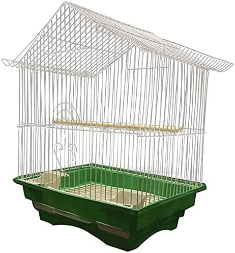 KYTGFH Professional Birdcage Pet Supplies Bird Carrier Gardening Decor Birdhouses Top with Hook Bird Cage 282138Cm Parrot Bird Villa Plating Rust-Proof Craft Iron Bird Cage 3 Co,White