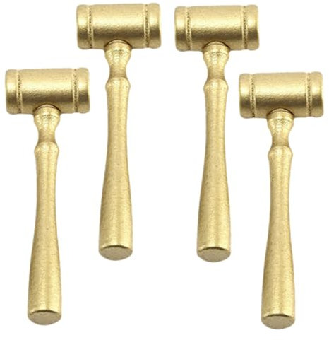 KONTONTY 4pcs Small Wooden Judge Gavel for Boy Girl Court Hammer Toys for Role Play and Decorations Finish for Auction and Fun Games