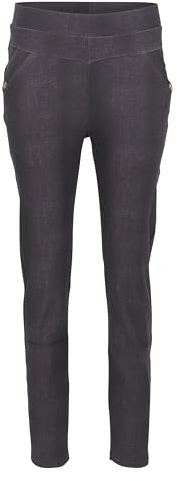 Malito – Leggings da donna – Pantaloni sportivi basic in tinta unita – Denim Jeggings in effetto jeans – Eleganti pantaloni casual Z046, Jeans neri, XL