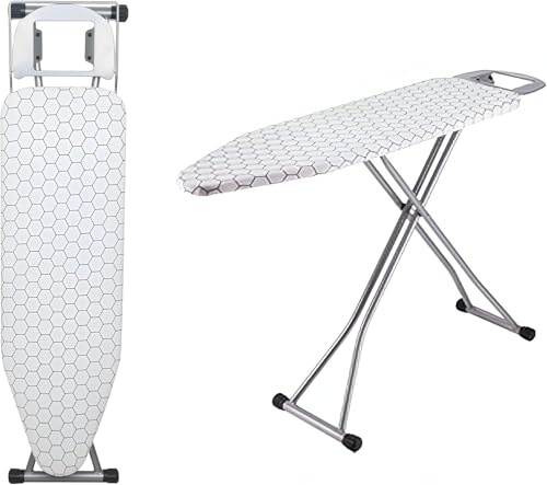 Ironing Board - 110 X 33cm, Folding Ironing Board with Jumbo Iron Rest, Adjustable Height, Foldable & Collapsible Ironing Table