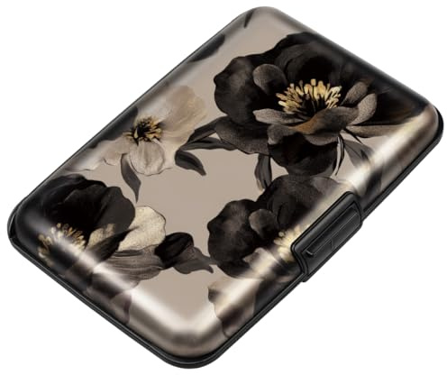 Coco Rossi Credit Card Holder RFID Blocking Aluminum Wallet Card Case Mini Business Cards Holder Metal ID Case for Men Women, Champagne rose