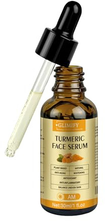 Turmeric Face Serum with Hyaluronic Acid & Ginger – Brightening Anti-Aging Facial Serum for Dark Spots, Uneven Skin Tone & Hydration – Glowing Skin Care for Face & Neck, Vegan & Cruelty-Free, 30ml