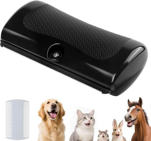 Enthaarungsbürste & Tierhaarentferner Kamm – Mehrzweck-Pflegewerkzeug für Katzen, Hunde, Kaninchen, Pferde, Hamster und mehr, Juckreiz Linderung und ideales Geschenk für Tierliebhaber
