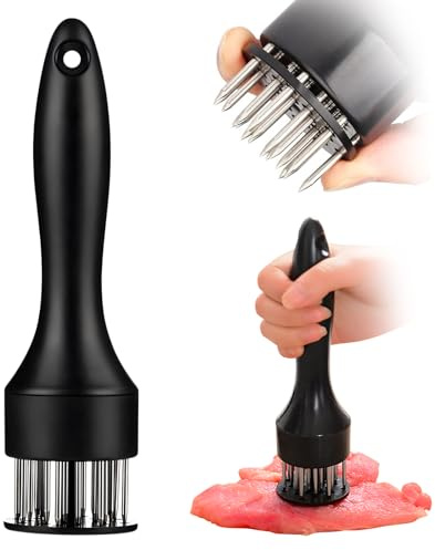 Qvhgnxcm en Suspension de Viande en Acier Inoxydable, 21 Aiguilles Pointues, pour Attendre Le bœuf, la Dinde, Le Poulet, Le Steak, Le Porc, Le Poisson (Blanc)