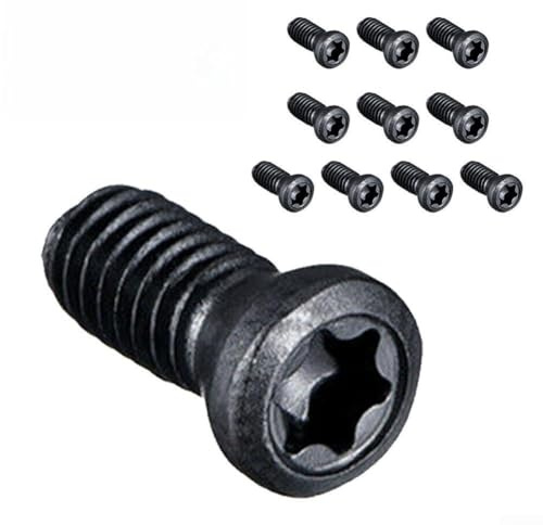Paquete de 10 tornillos Torx para herramientas de torno CNC compatibles con hoja de carburo para tamaños de repuesto M2 M2 5 para tornillos de máquina M3 M5 (M2,5 x 7 mm)