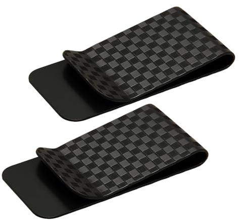 Tuwonwa 2 PCS Billetera De Fibra De Carbono con Clip para Tarjetas De Carbono 4,9×2,5cm Porta Dinero Compacto Y Ligero, Porta Tarjetas Y Billetes Minimalista para Uso Diario O De Viaje