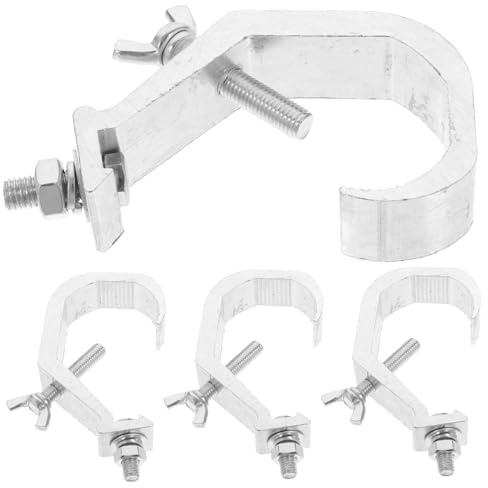KOMBIUDA 4pcs Stage Light Truss Clamps Hooks Heavy Duty for Stage Lighting Fixtures Lighting Mount