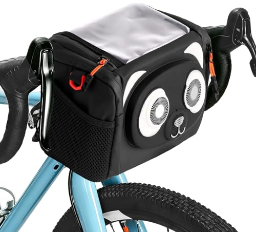 Indrnif 4L Fahrradkorb vorne Tasche, Wasserdichter Fahrradkorb Tasche,Vorne Fahrradtasche und Abnehmbarem Schultergurt, USB Lenkertasche Fahrrad mit Bluetooth Lautsprecher und Umgebungslicht