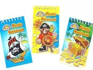 MINI PIRATE NOTEBOOKS X 6 - PARTY BAG FILLER TOYS